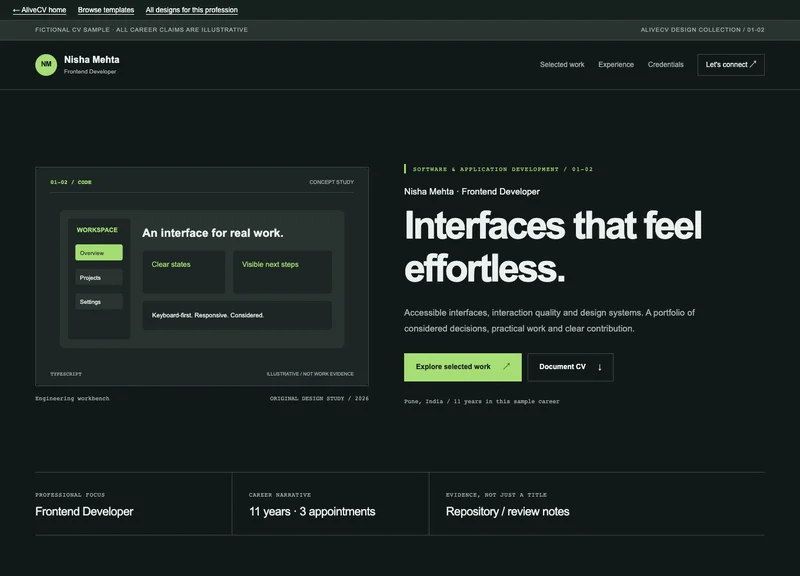 Frontend Developer web portfolio