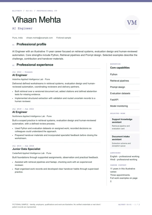 AI Engineer document first page