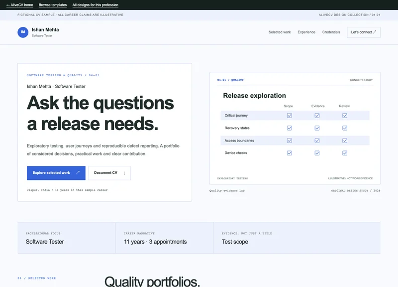 Software Tester web portfolio