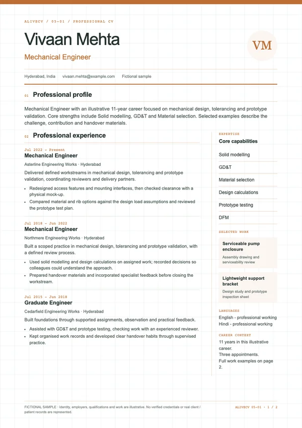 Mechanical Engineer document first page