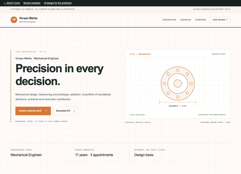 Mechanical Engineer web portfolio
