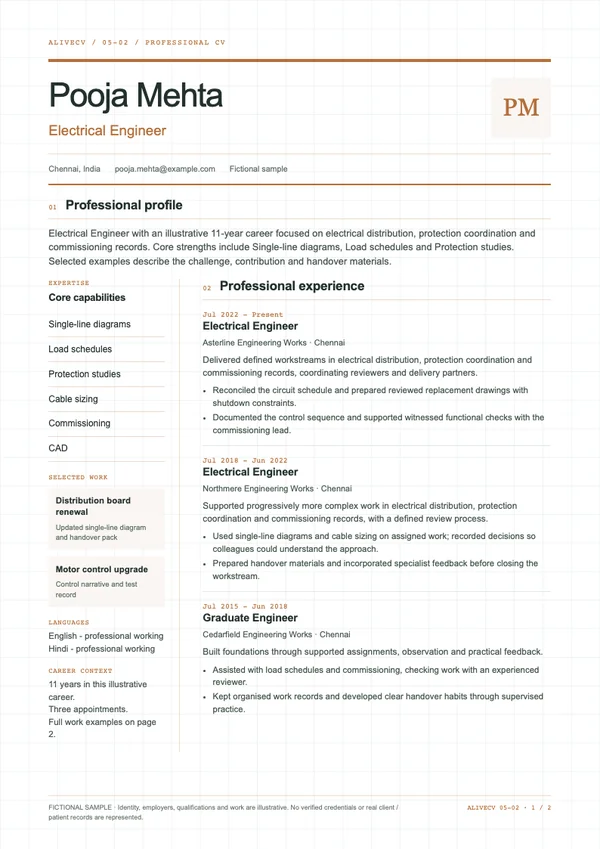 Electrical Engineer document first page
