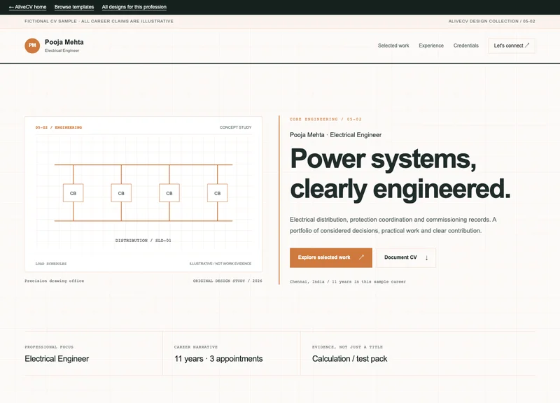 Electrical Engineer web portfolio