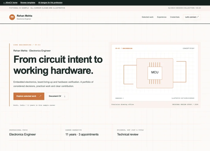 Electronics Engineer web portfolio