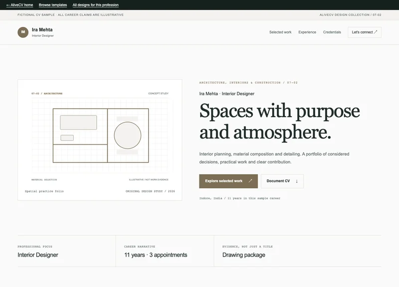 Interior Designer web portfolio