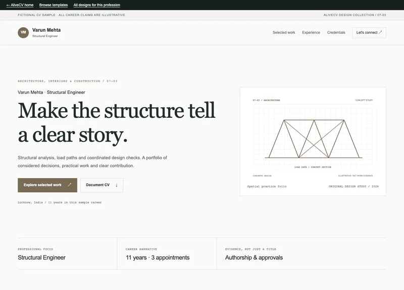 Structural Engineer web portfolio