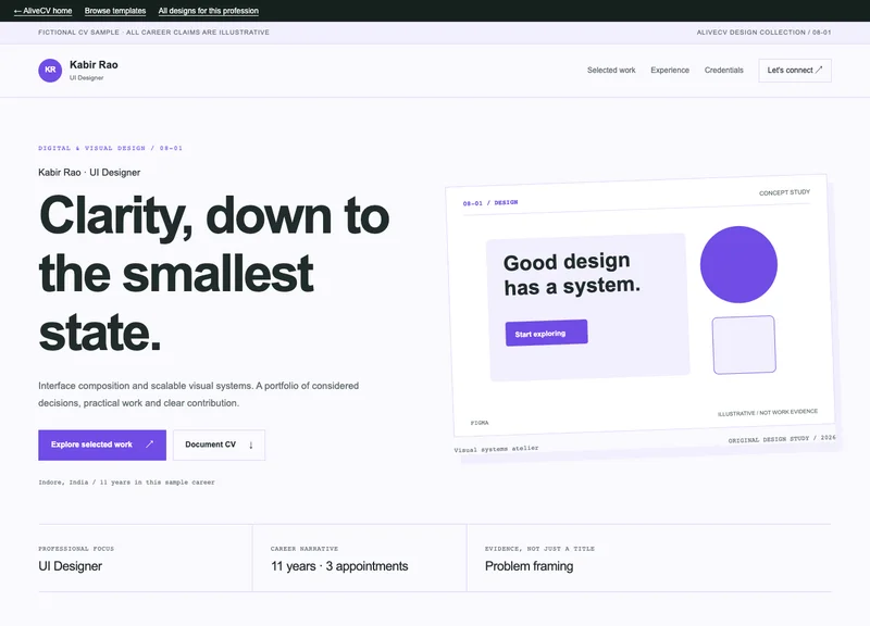 UI Designer web portfolio