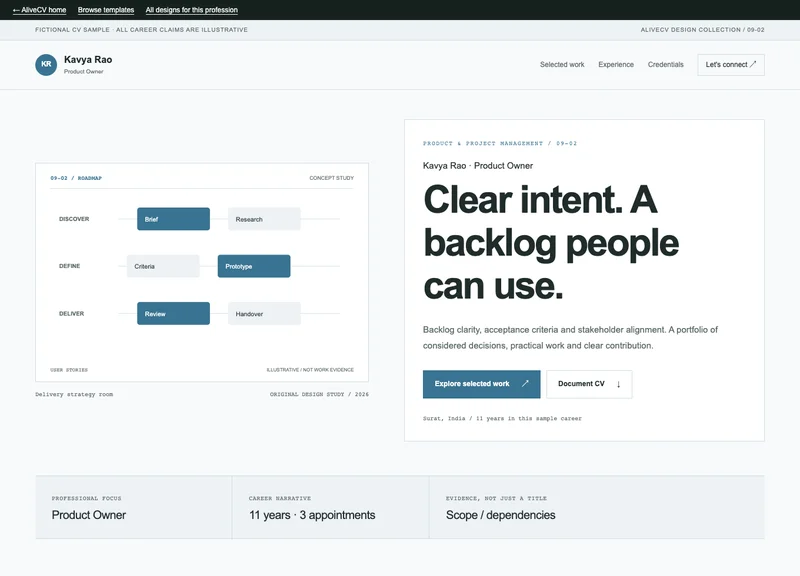Product Owner web portfolio