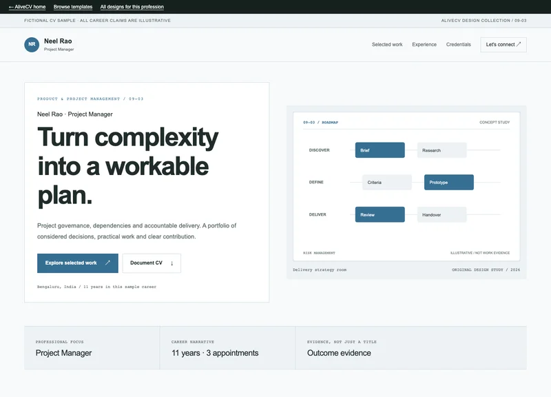 Project Manager web portfolio