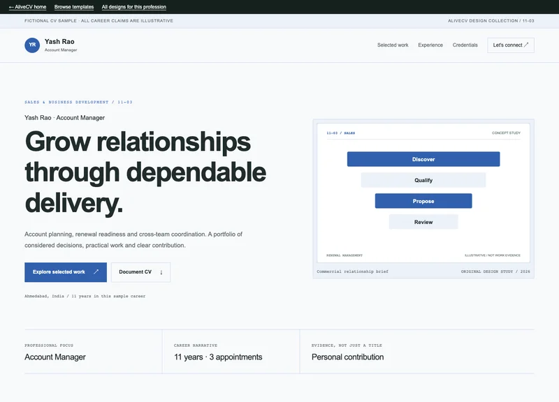 Account Manager web portfolio