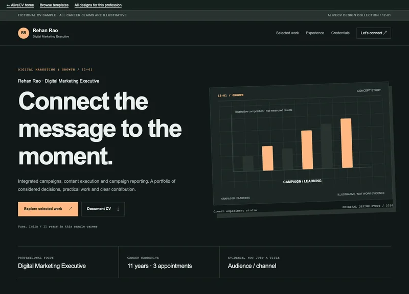 Digital Marketing Executive web portfolio
