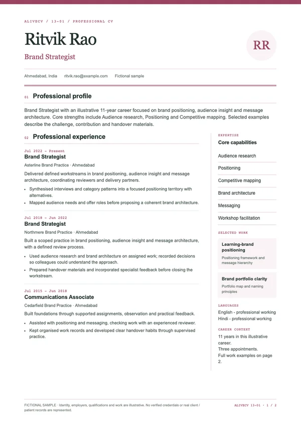 Brand Strategist document first page