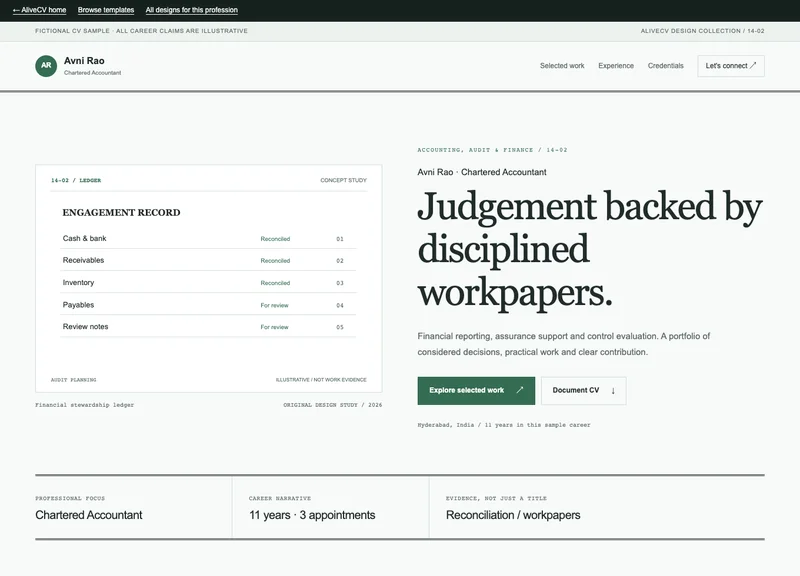 Chartered Accountant web portfolio