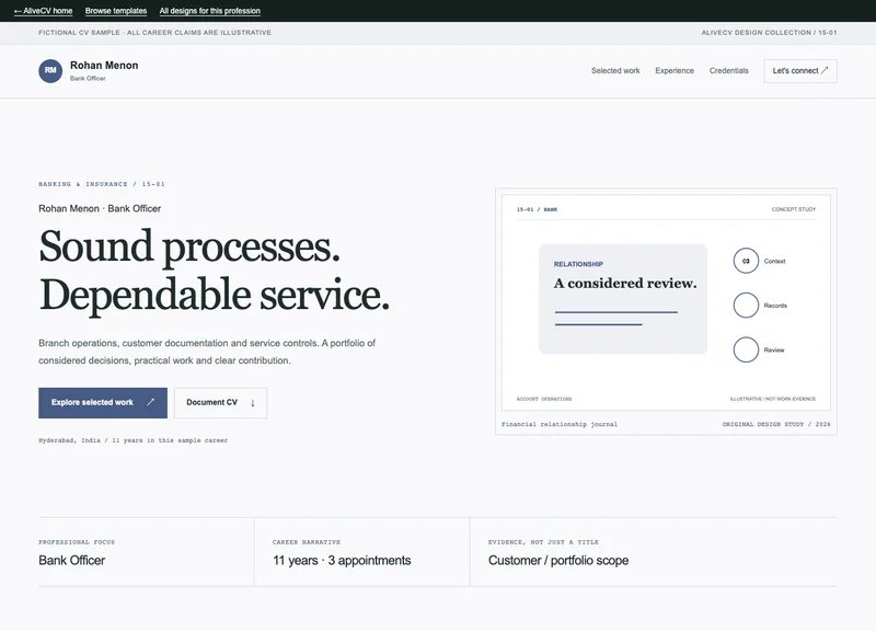 Bank Officer web portfolio