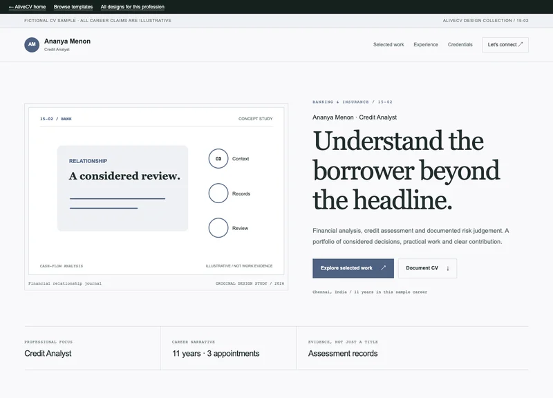 Credit Analyst web portfolio