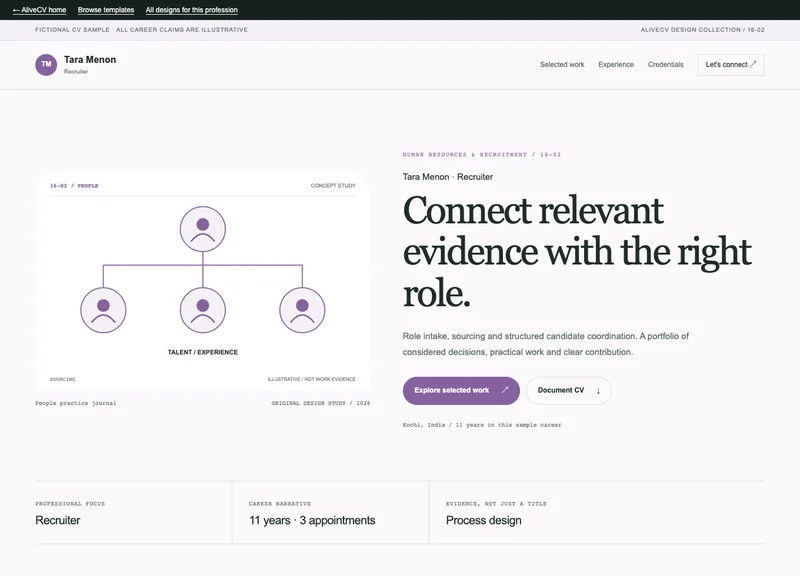Recruiter web portfolio