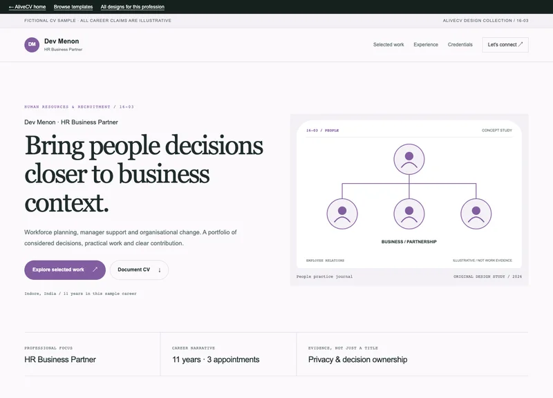 HR Business Partner web portfolio