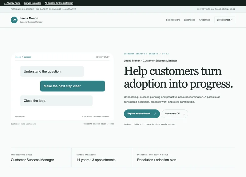Customer Success Manager web portfolio