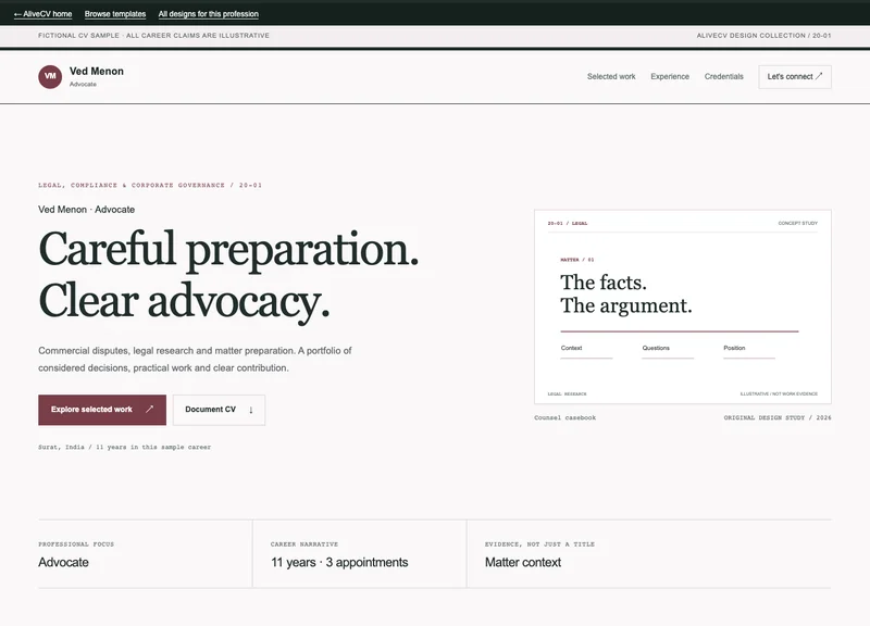 Advocate web portfolio