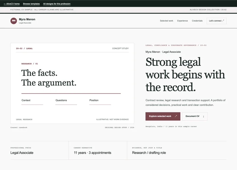 Legal Associate web portfolio