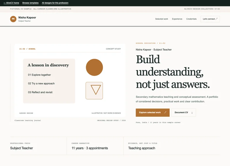 Subject Teacher web portfolio