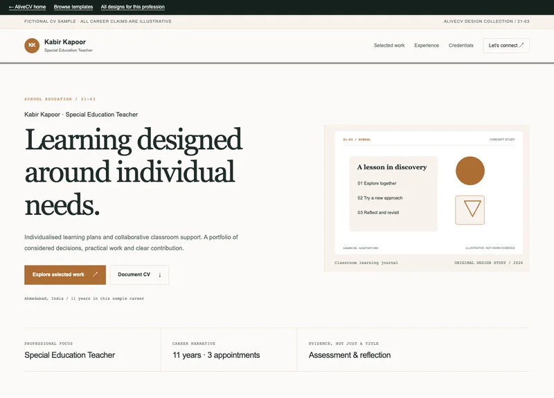 Special Education Teacher web portfolio