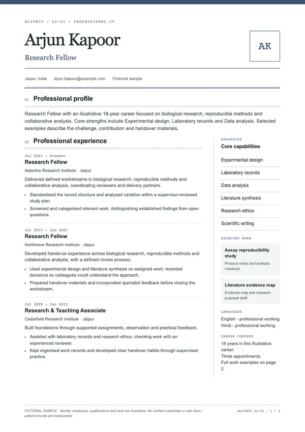 Research Fellow document first page