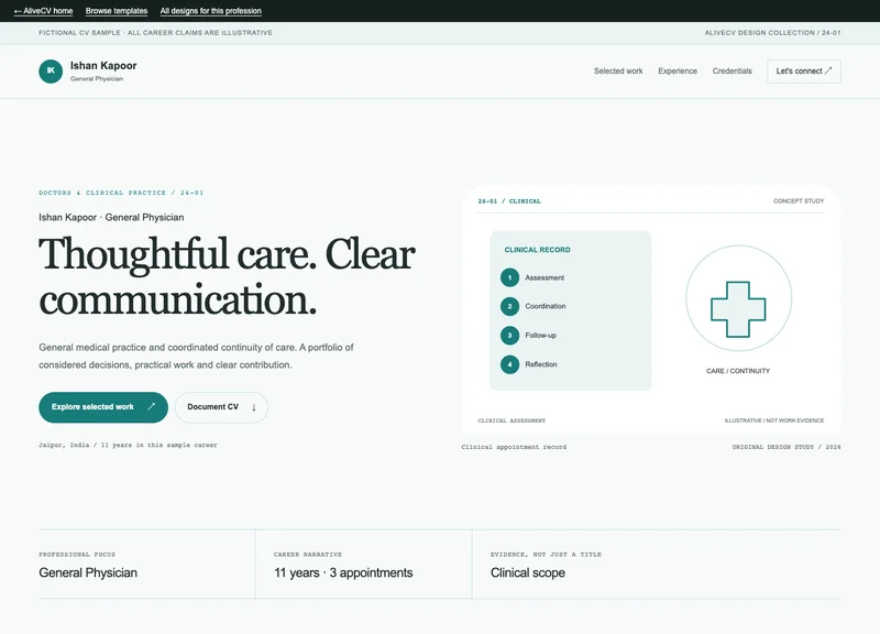 General Physician web portfolio