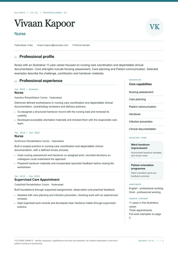 Nurse document first page