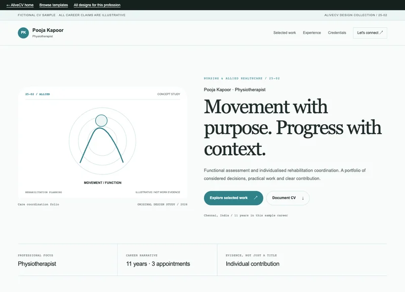 Physiotherapist web portfolio
