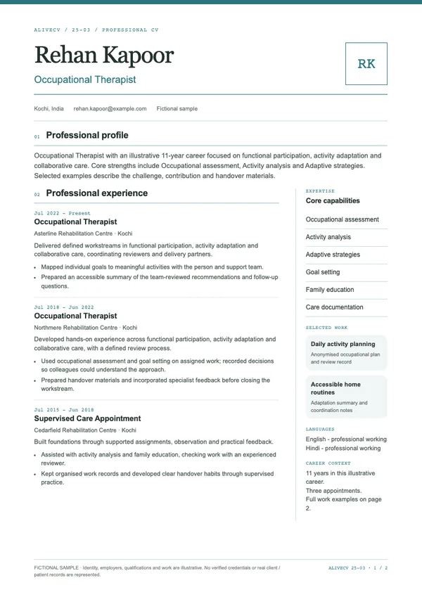 Occupational Therapist document first page