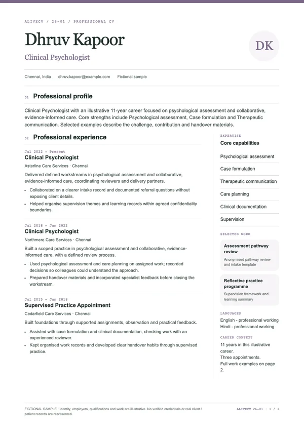 Clinical Psychologist document first page