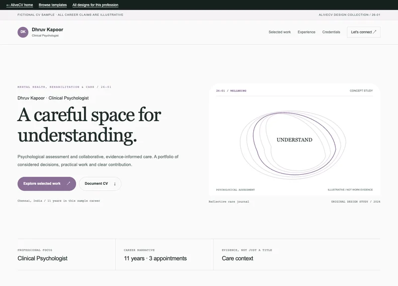 Clinical Psychologist web portfolio