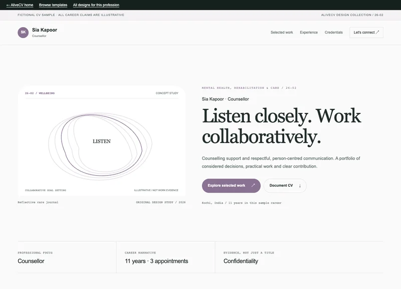 Counsellor web portfolio