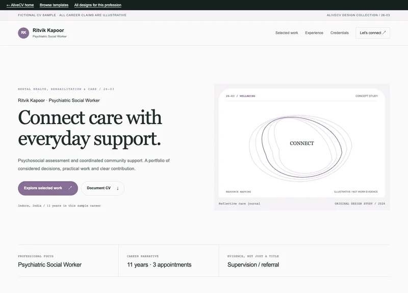 Psychiatric Social Worker web portfolio