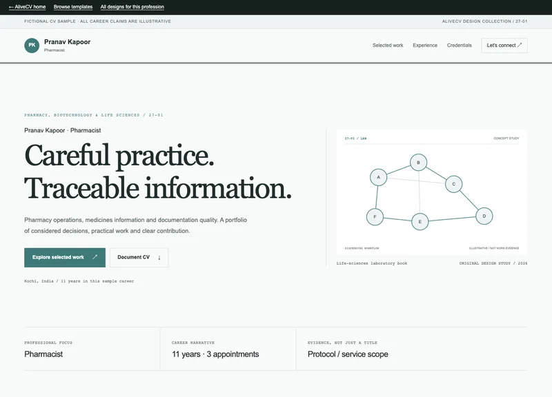 Pharmacist web portfolio