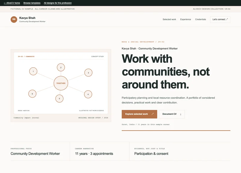 Community Development Worker web portfolio