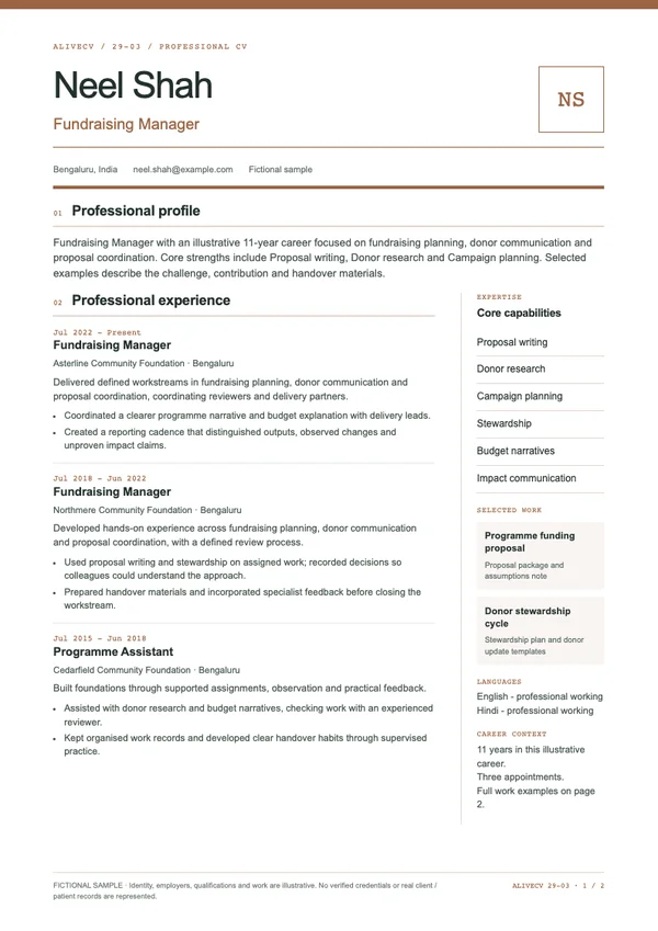 Fundraising Manager document first page