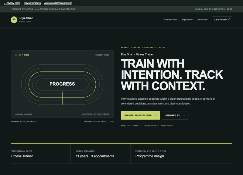 Fitness Trainer web portfolio
