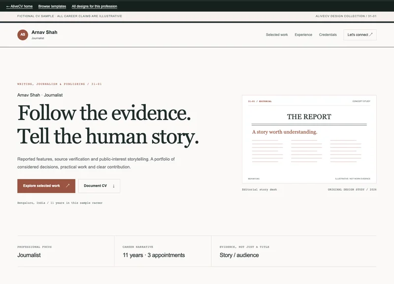 Journalist web portfolio