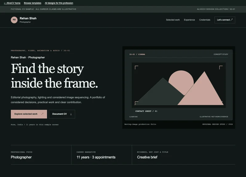Photographer web portfolio