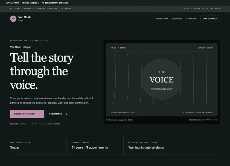 Singer web portfolio