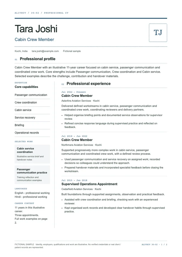 Cabin Crew Member document first page
