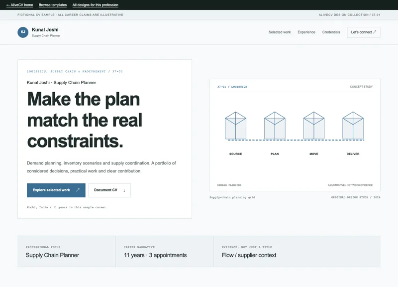 Supply Chain Planner web portfolio