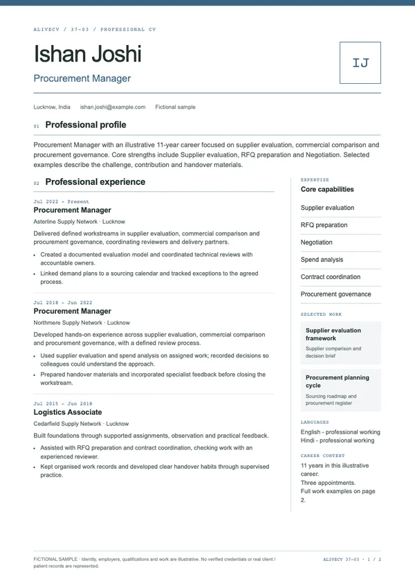 Procurement Manager document first page