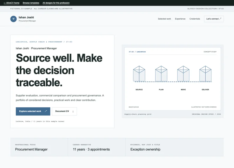 Procurement Manager web portfolio