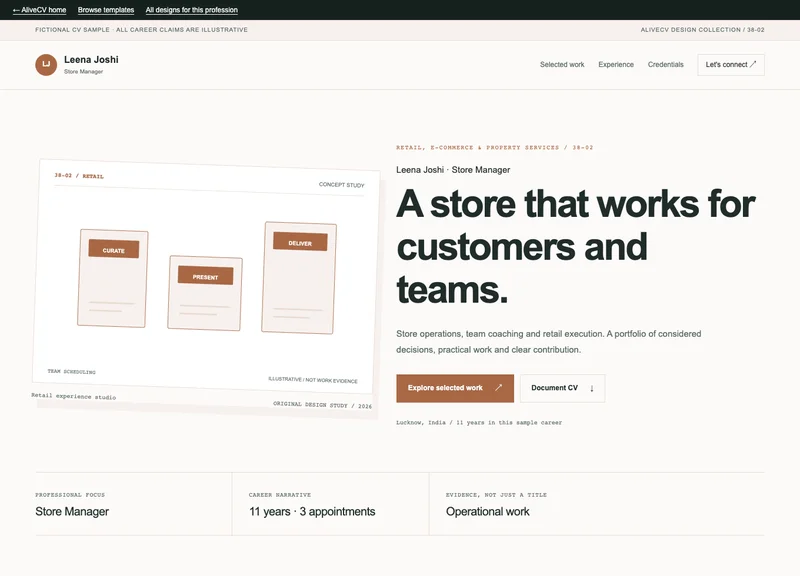 Store Manager web portfolio