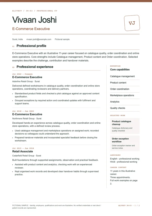 E-Commerce Executive document first page