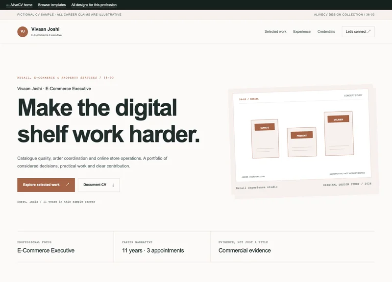E-Commerce Executive web portfolio