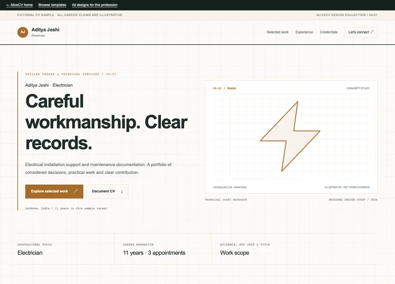 Electrician web portfolio